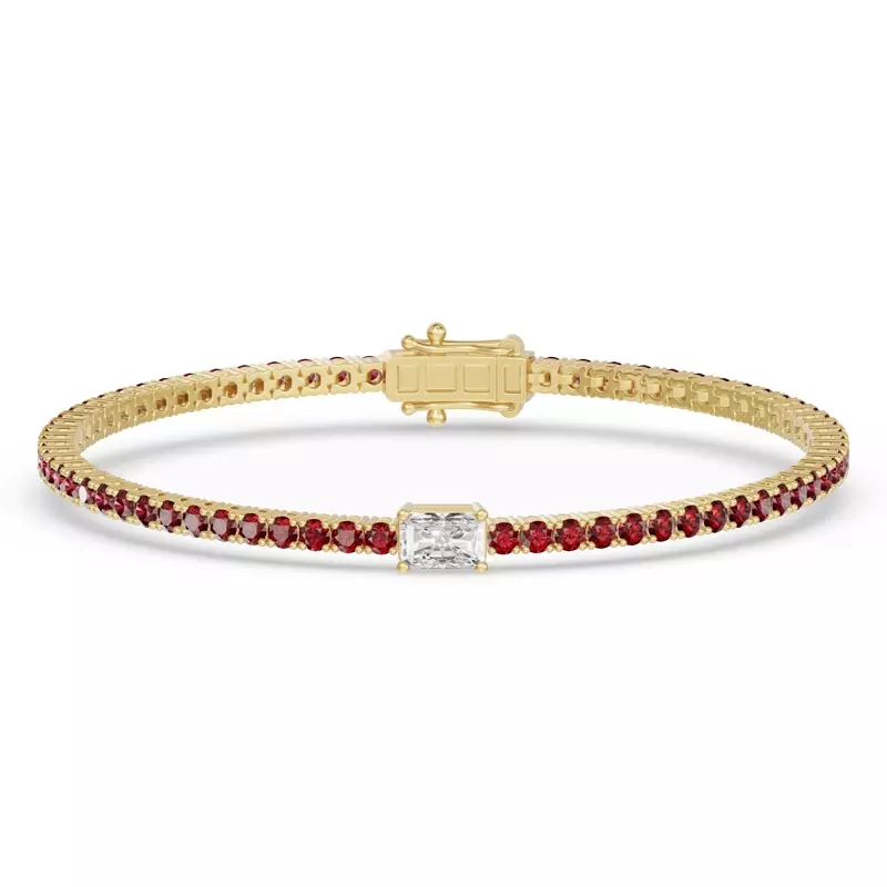 Lunava Ruby & Radiant Lab Diamond Tennis Bracelet