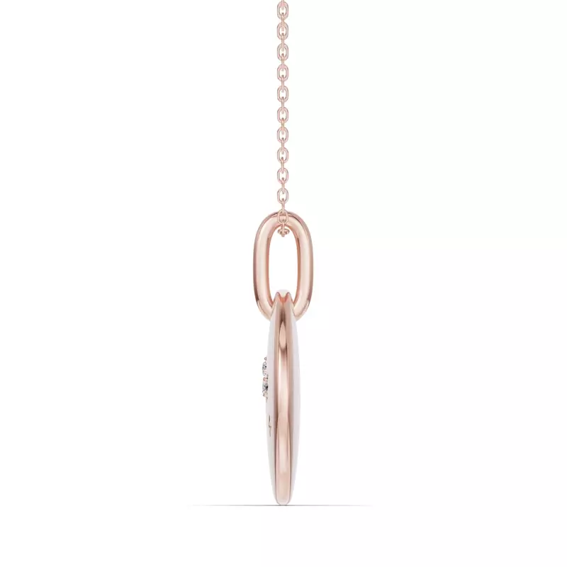 14K Rose Gold Aries Zodiac Constellation Medallion Necklace