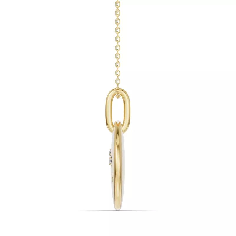 14K Yellow Gold Aries Zodiac Constellation Medallion Pendant