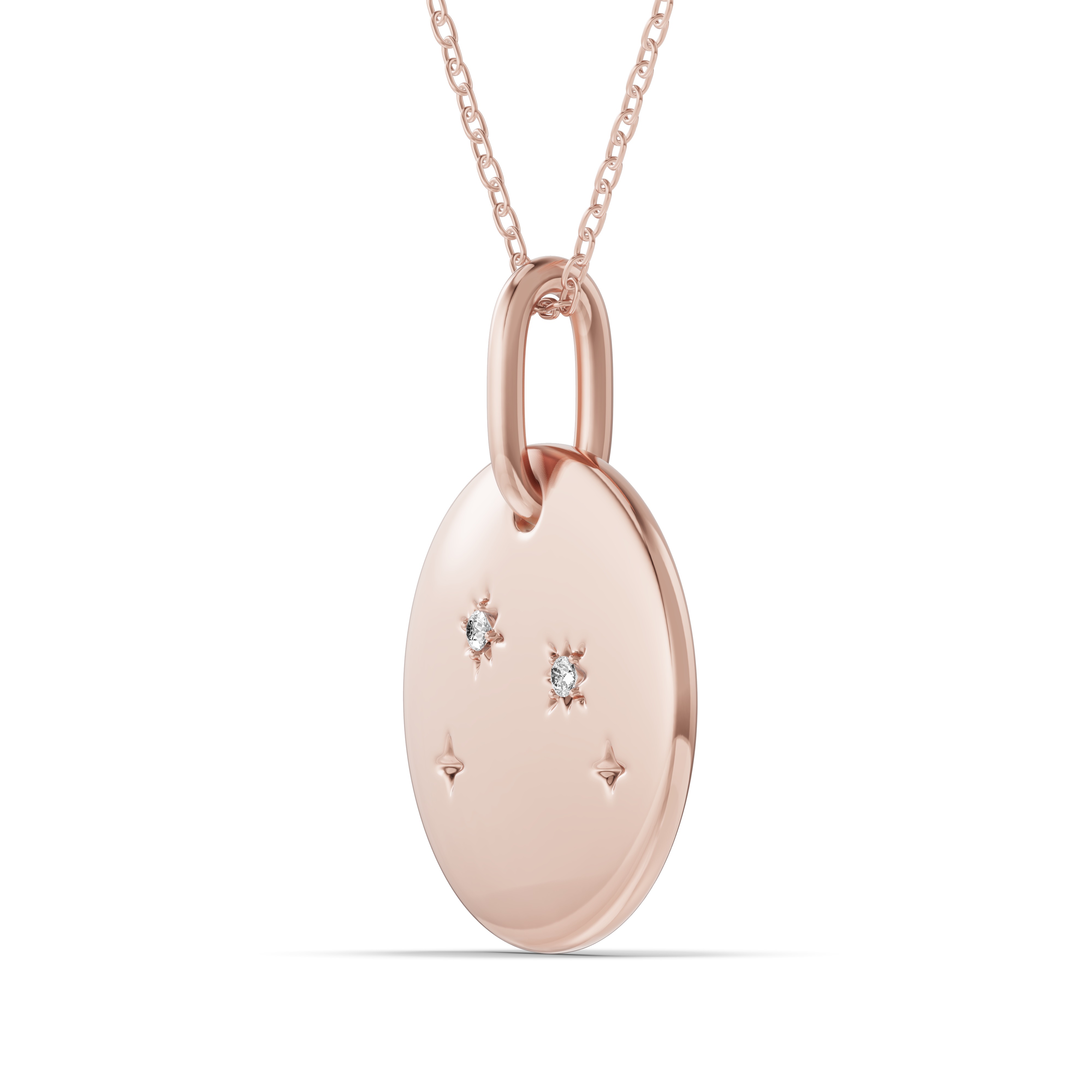 18K Rose Gold Aries Constellation Medallion Pendant