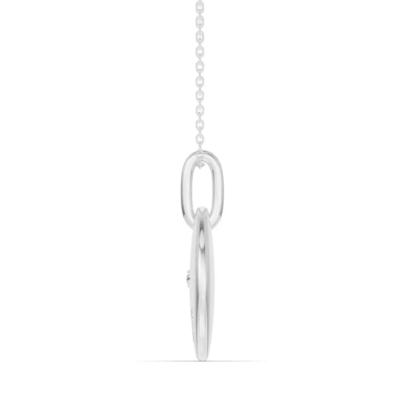 14K White Gold Taurus Zodiac Constellation Medallion Necklace