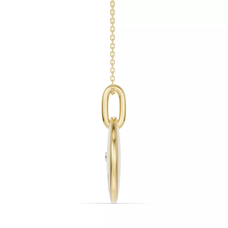 14K Yellow Gold Taurus Zodiac Constellation Medallion Necklace