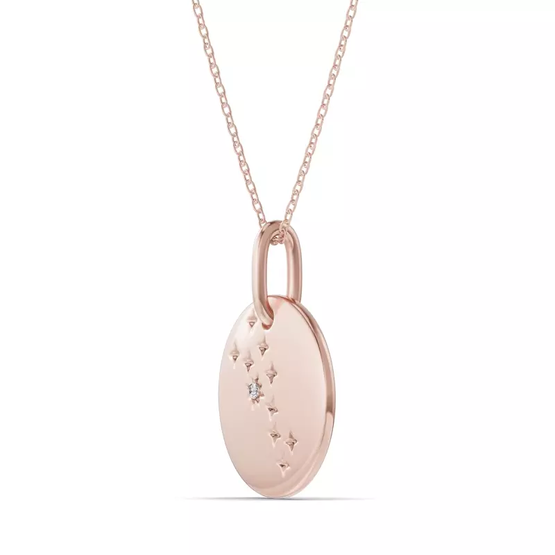 18K Rose Gold Taurus Constellation Medallion Pendant