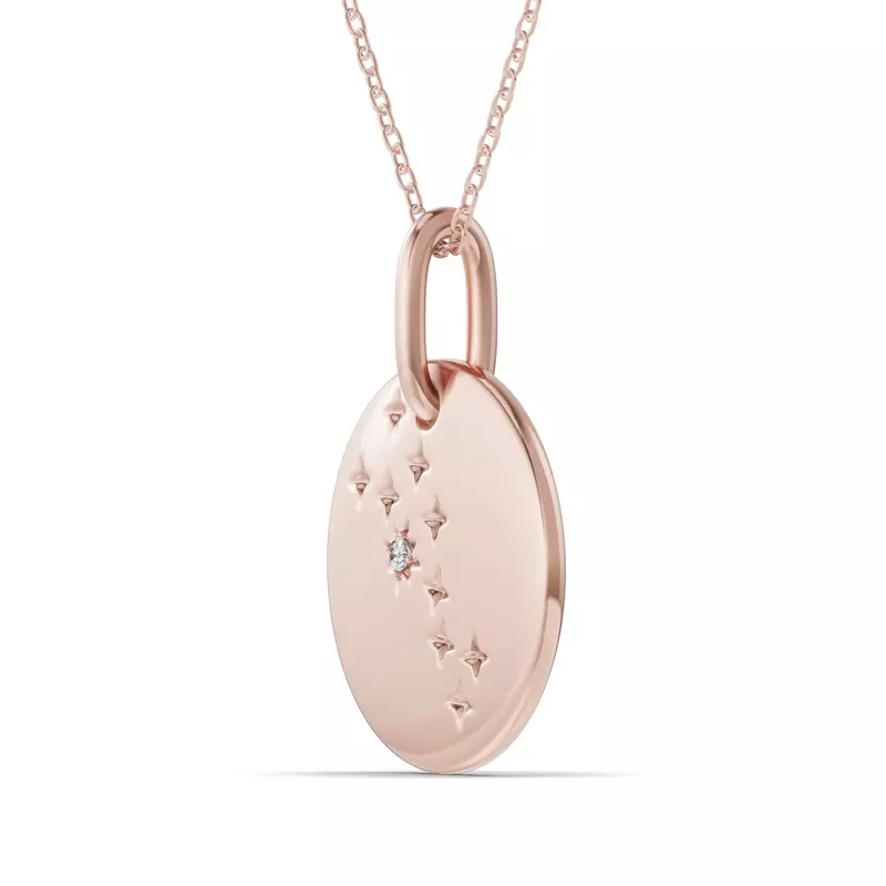 18K Rose Gold Taurus Constellation Medallion Pendant