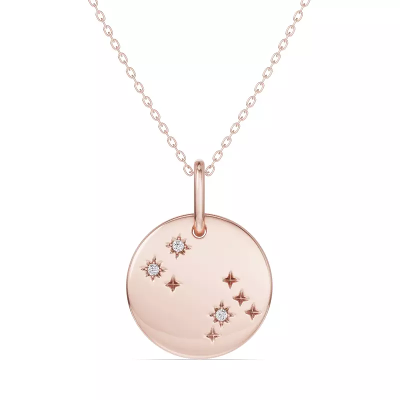 Gemini Zodiac Constellation Medallion Necklace