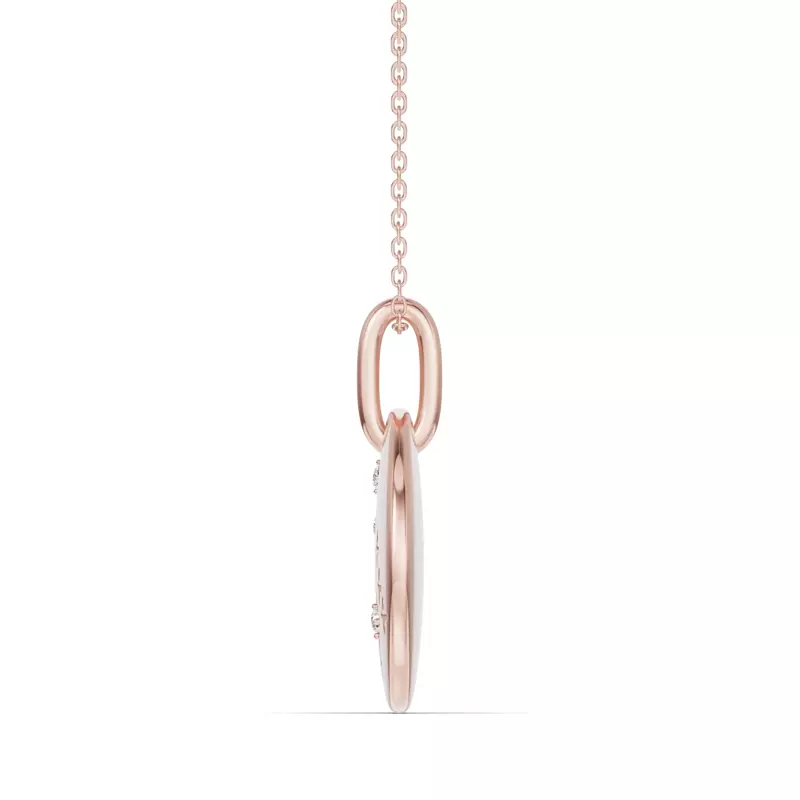 18K Rose Gold Gemini Zodiac Constellation Medallion Necklace