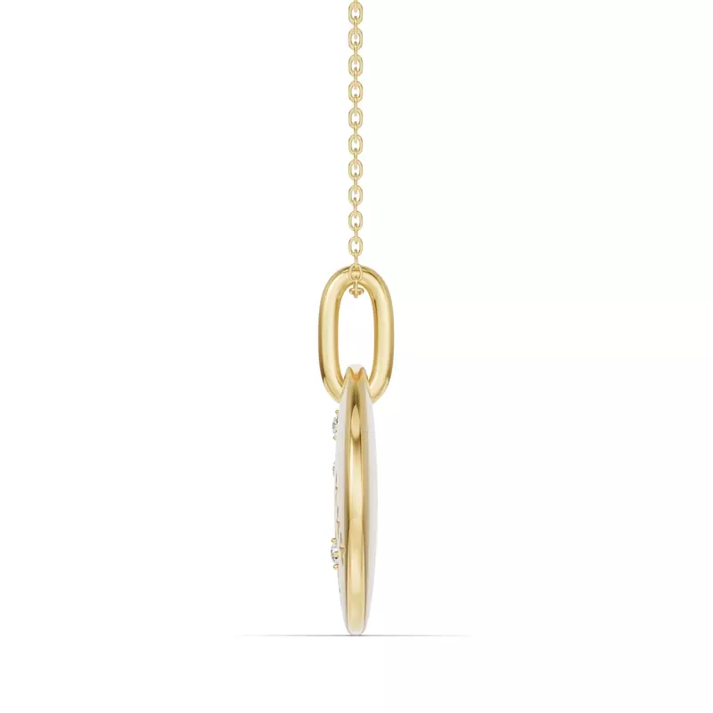 18K Yellow Gold Gemini Zodiac Constellation Medallion Necklace