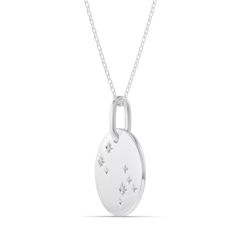 Platinum Gemini Constellation Medallion Pendant