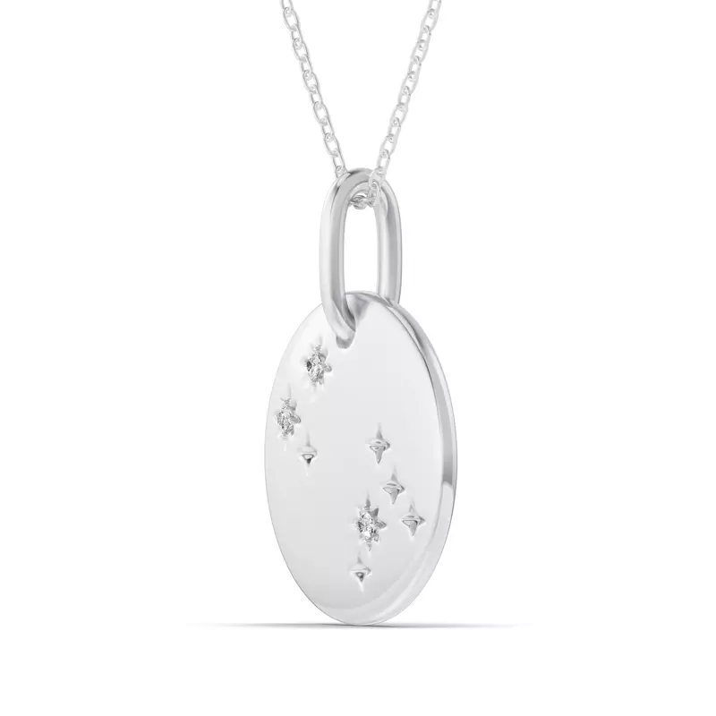 Platinum Gemini Constellation Medallion Pendant