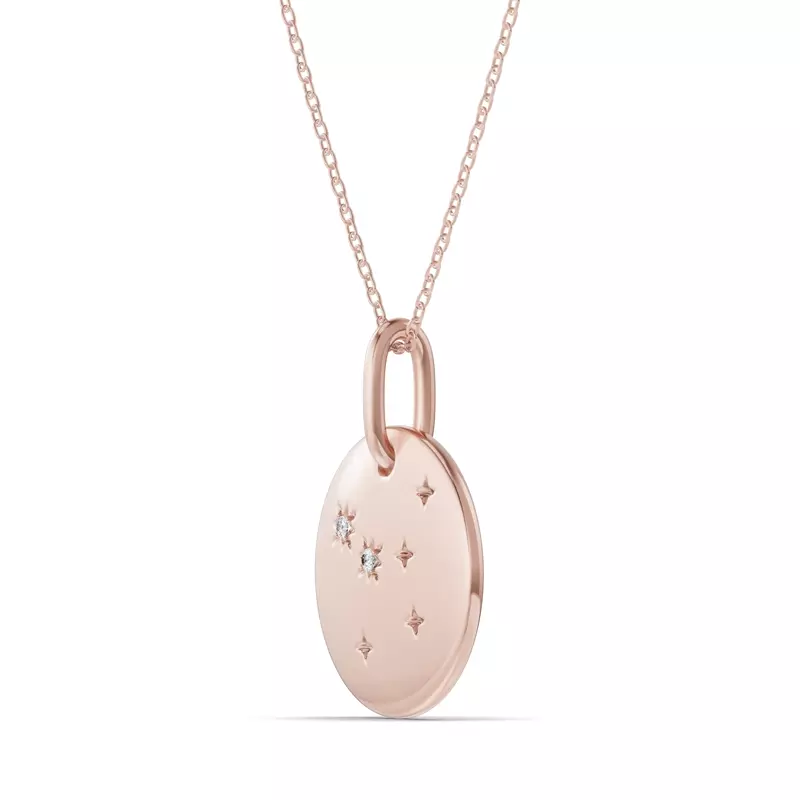 14K Rose Gold Cancer Constellation Medallion Pendant