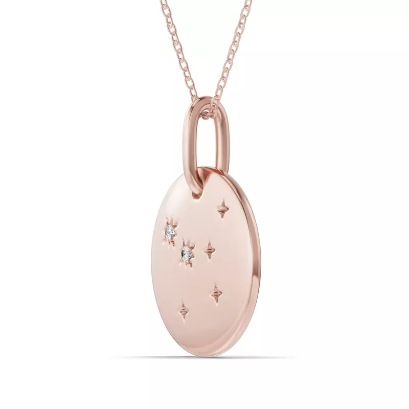 14K Rose Gold Cancer Constellation Medallion Pendant