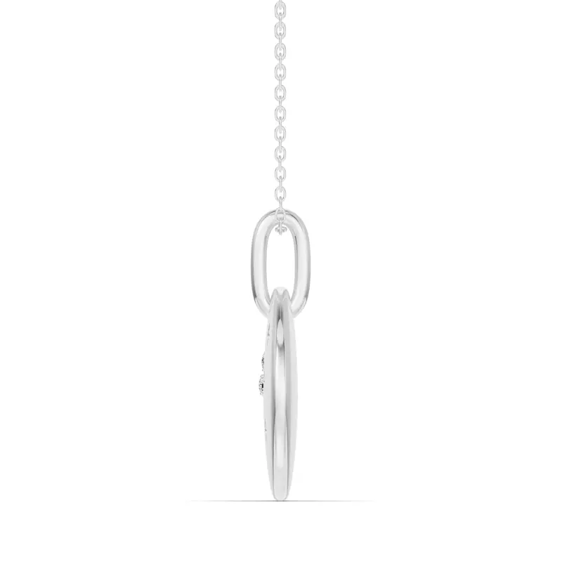 14K White Gold Cancer Zodiac Constellation Medallion Necklace