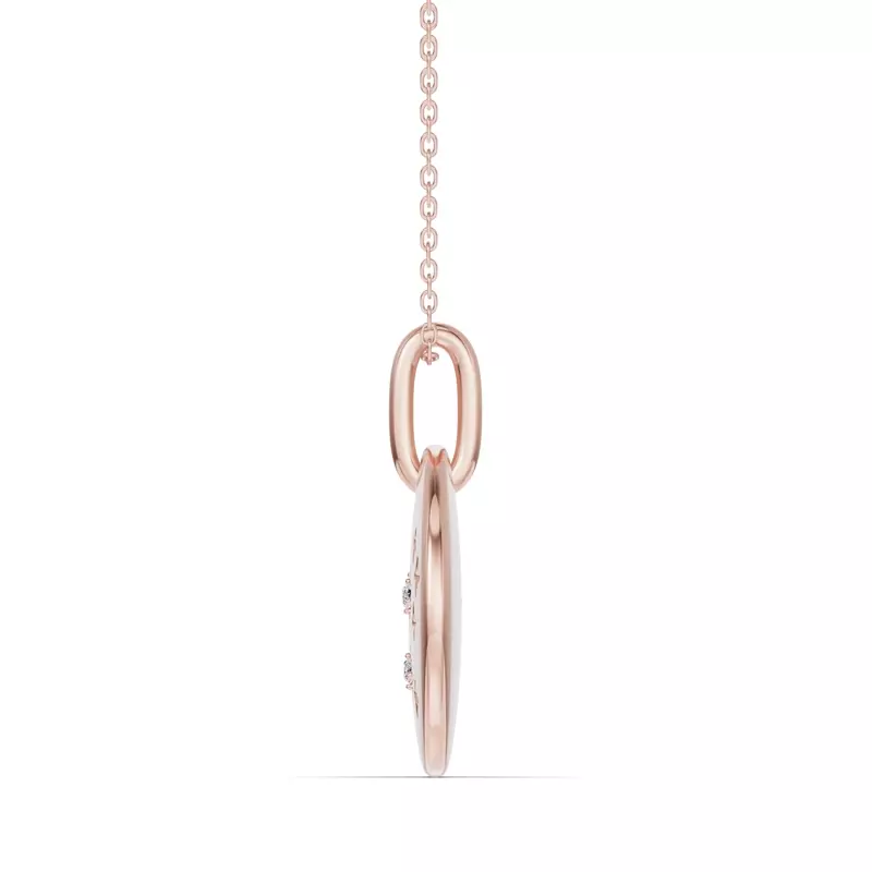 14K Rose Gold Leo Zodiac Constellation Medallion Necklace