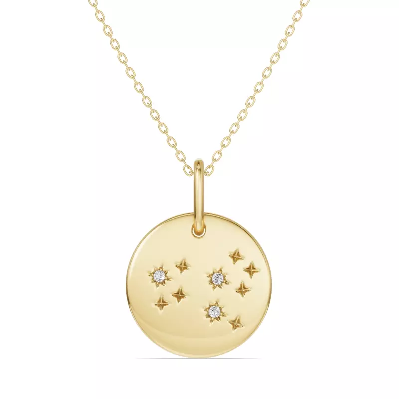 Leo Zodiac Constellation Medallion Necklace