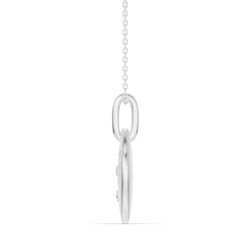 14K White Gold Virgo Constellation Medallion Pendant