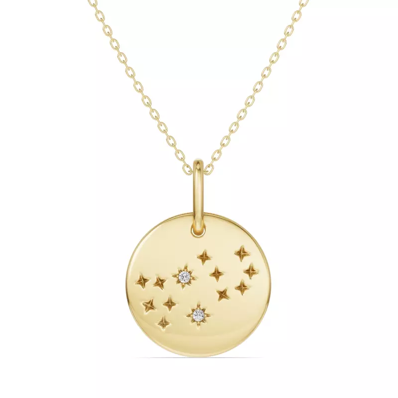 Virgo Zodiac Constellation Medallion Necklace