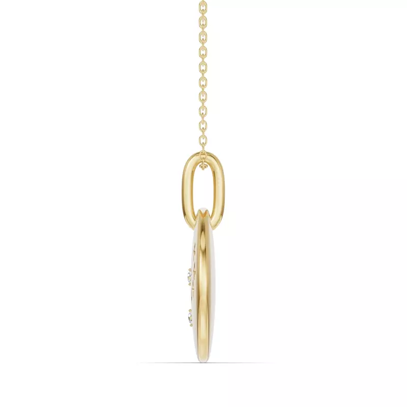 18K Yellow Gold Virgo Zodiac Constellation Medallion Necklace