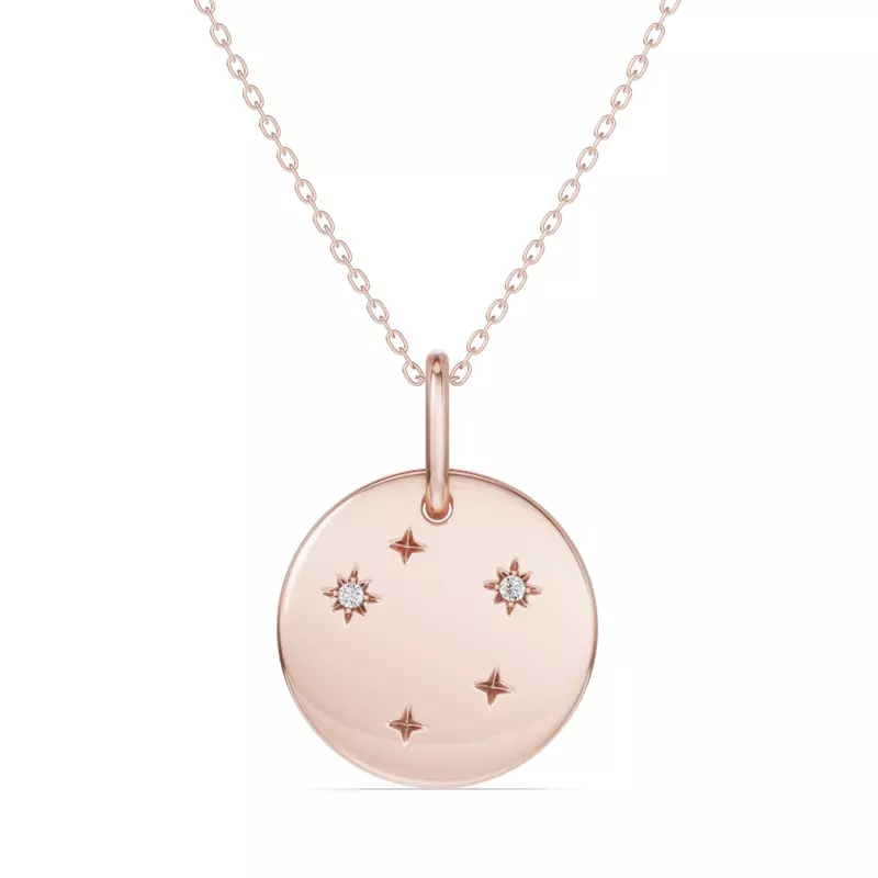 Libra Zodiac Constellation Medallion Necklace