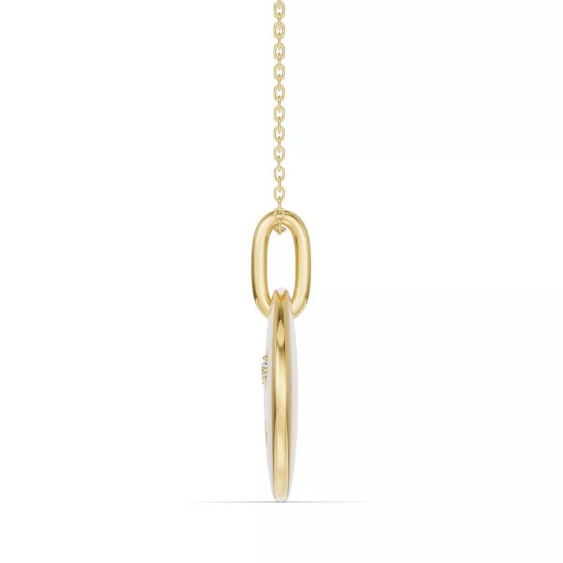 14K Yellow Gold Libra Constellation Medallion Pendant