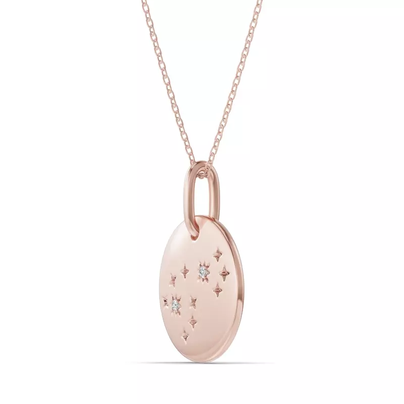 14K Rose Gold Scorpio Zodiac Constellation Medallion Necklace