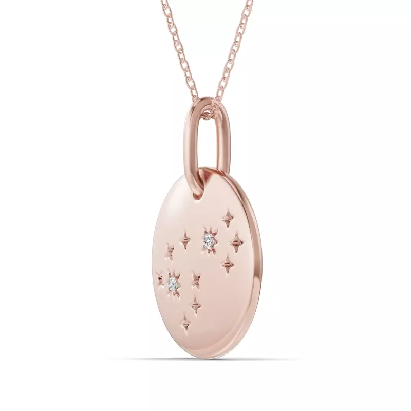14K Rose Gold Scorpio Zodiac Constellation Medallion Necklace