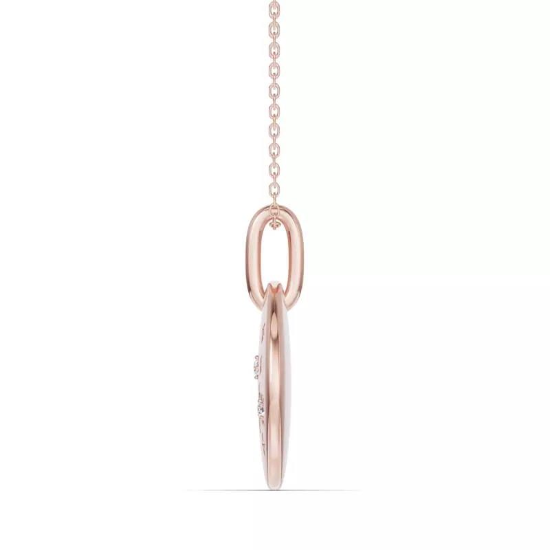 14K Rose Gold Sagittarius Zodiac Constellation Medallion Necklace