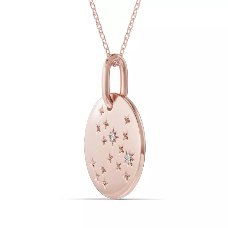 14K Rose Gold Sagittarius Zodiac Constellation Medallion Necklace