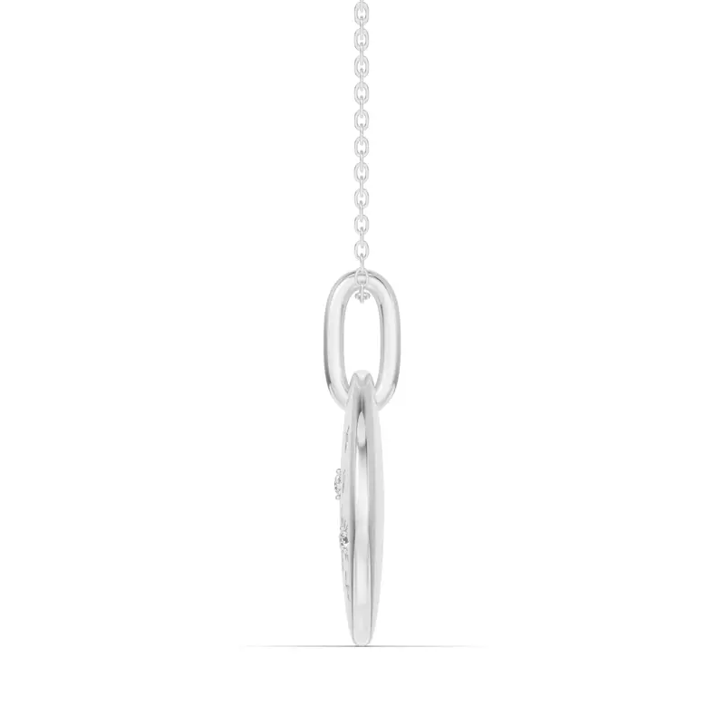 14K White Gold Sagittarius Zodiac Constellation Medallion Necklace