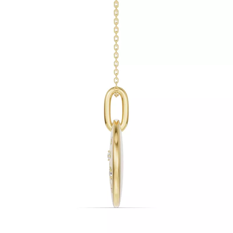 18K Yellow Gold Sagittarius Constellation Medallion Pendant