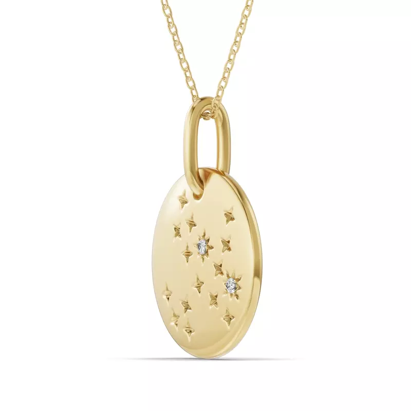 18K Yellow Gold Sagittarius Constellation Medallion Pendant