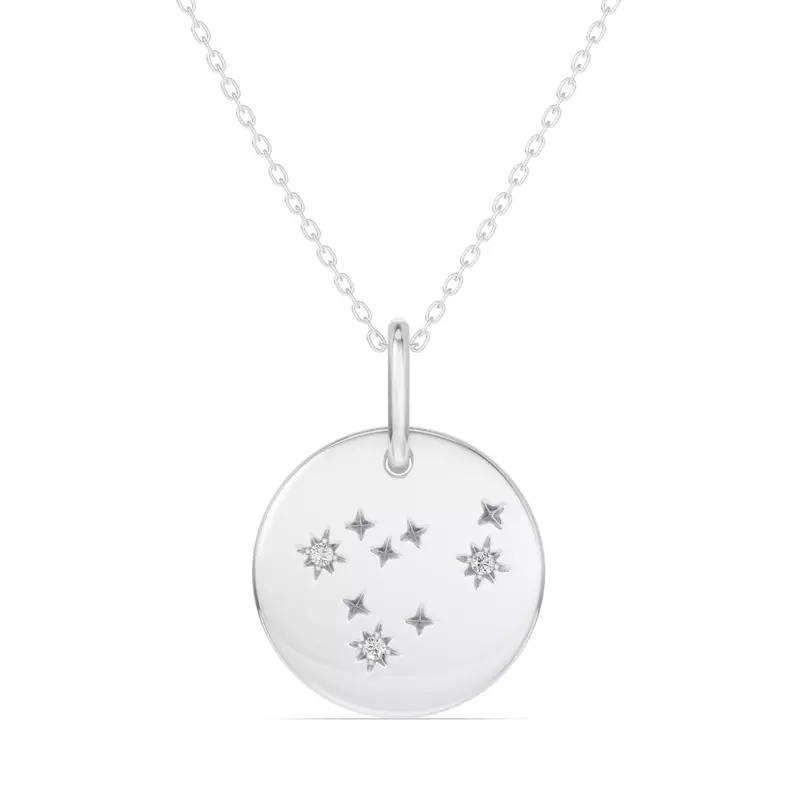 Platinum Capricorn Constellation Medallion Pendant