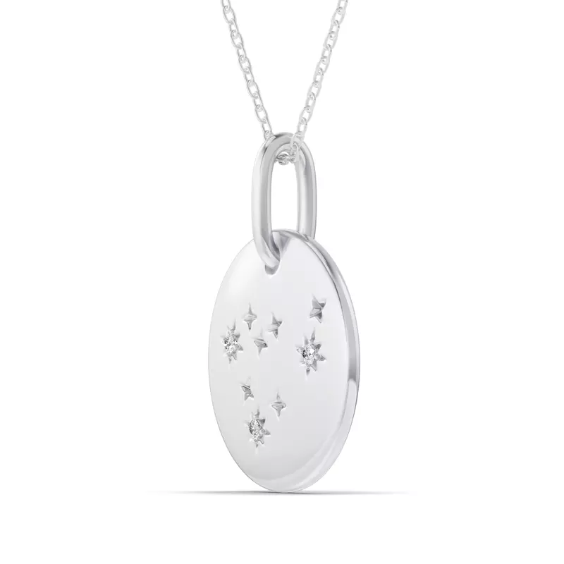Platinum Capricorn Constellation Medallion Pendant