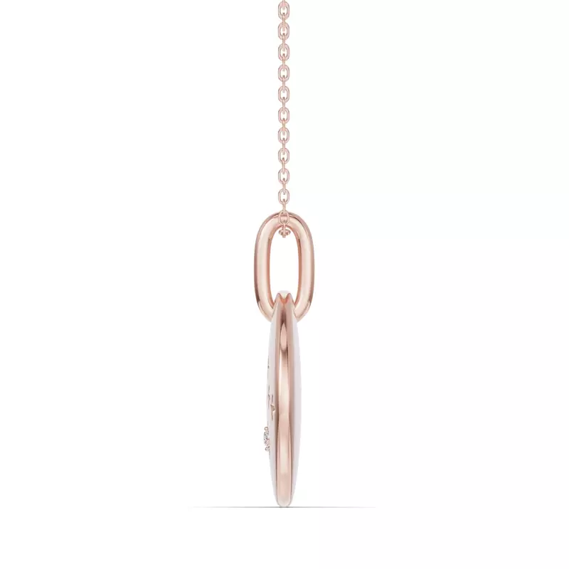 14K Rose Gold Aquarius Zodiac Constellation Medallion Necklace