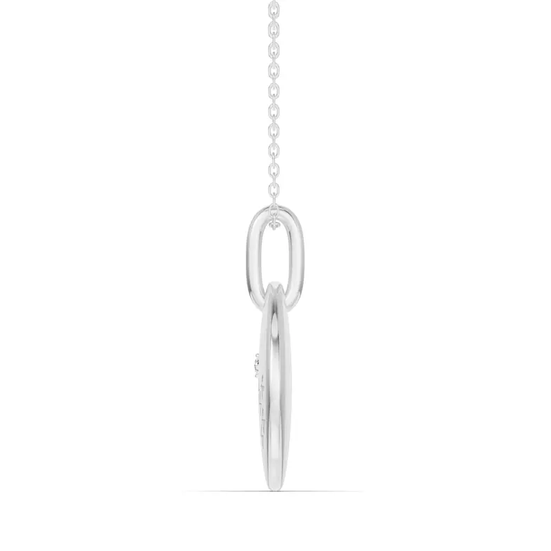 14K White Gold Pisces Zodiac Constellation Medallion Necklace
