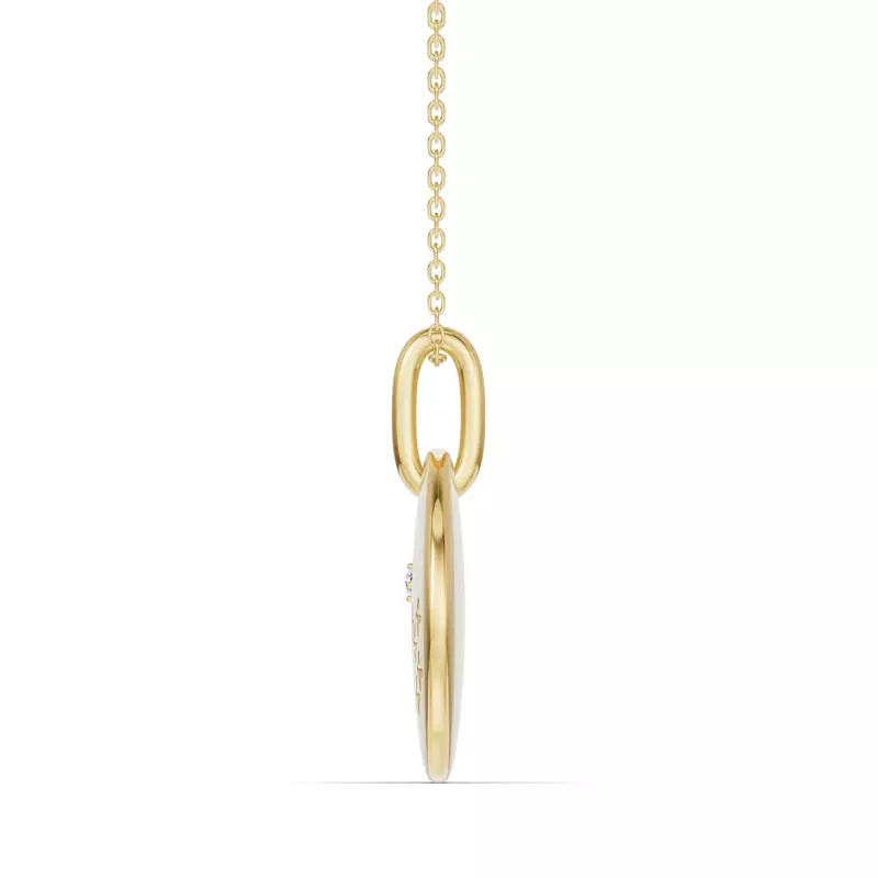 14K Yellow Gold Pisces Zodiac Constellation Medallion Pendant