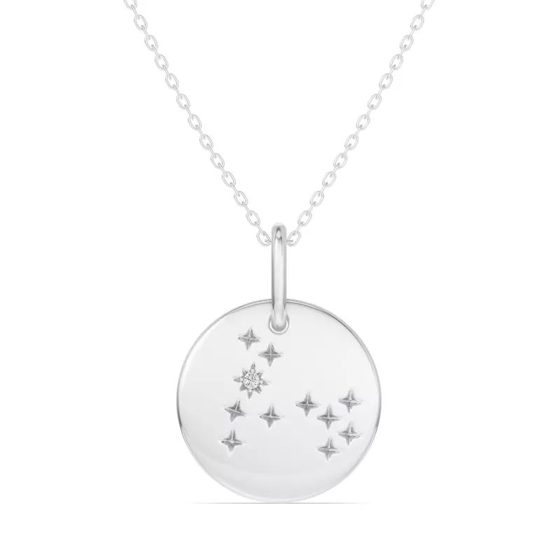 Platinum Pisces Constellation Medallion Pendant
