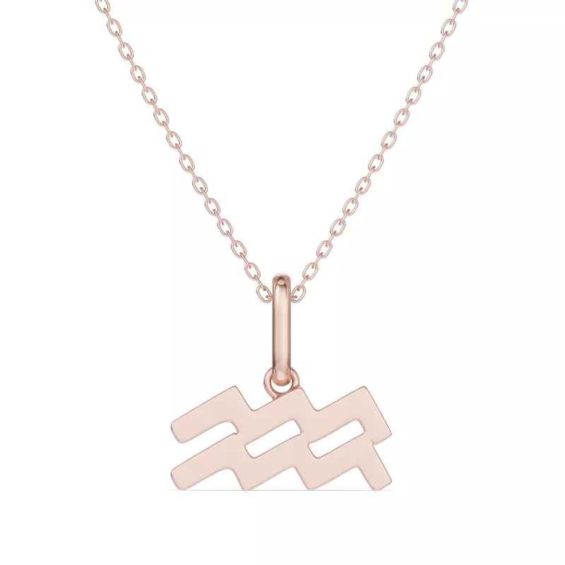 Aquarius Zodiac Glyph Necklace