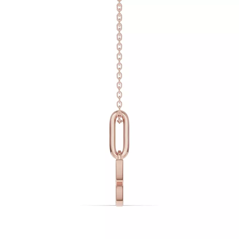 14K Rose Gold Aquarius Zodiac Glyph Necklace