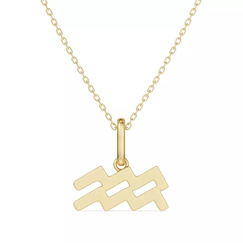 Aquarius Zodiac Glyph Necklace