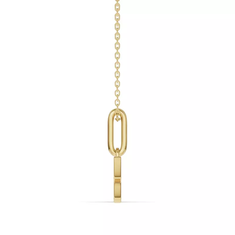 18K Yellow Gold Aquarius Zodiac Glyph Necklace