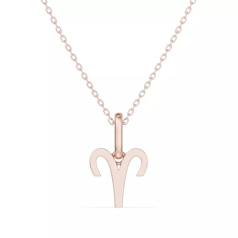 18K Rose Gold Aries Glyph Pendant