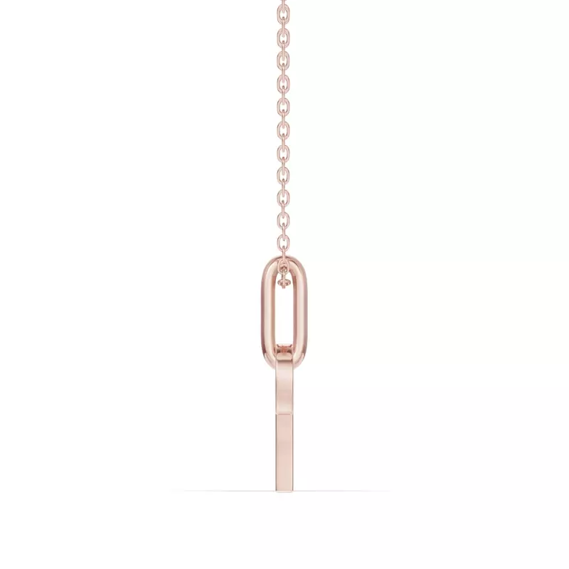 18K Rose Gold Aries Zodiac Glyph Necklace