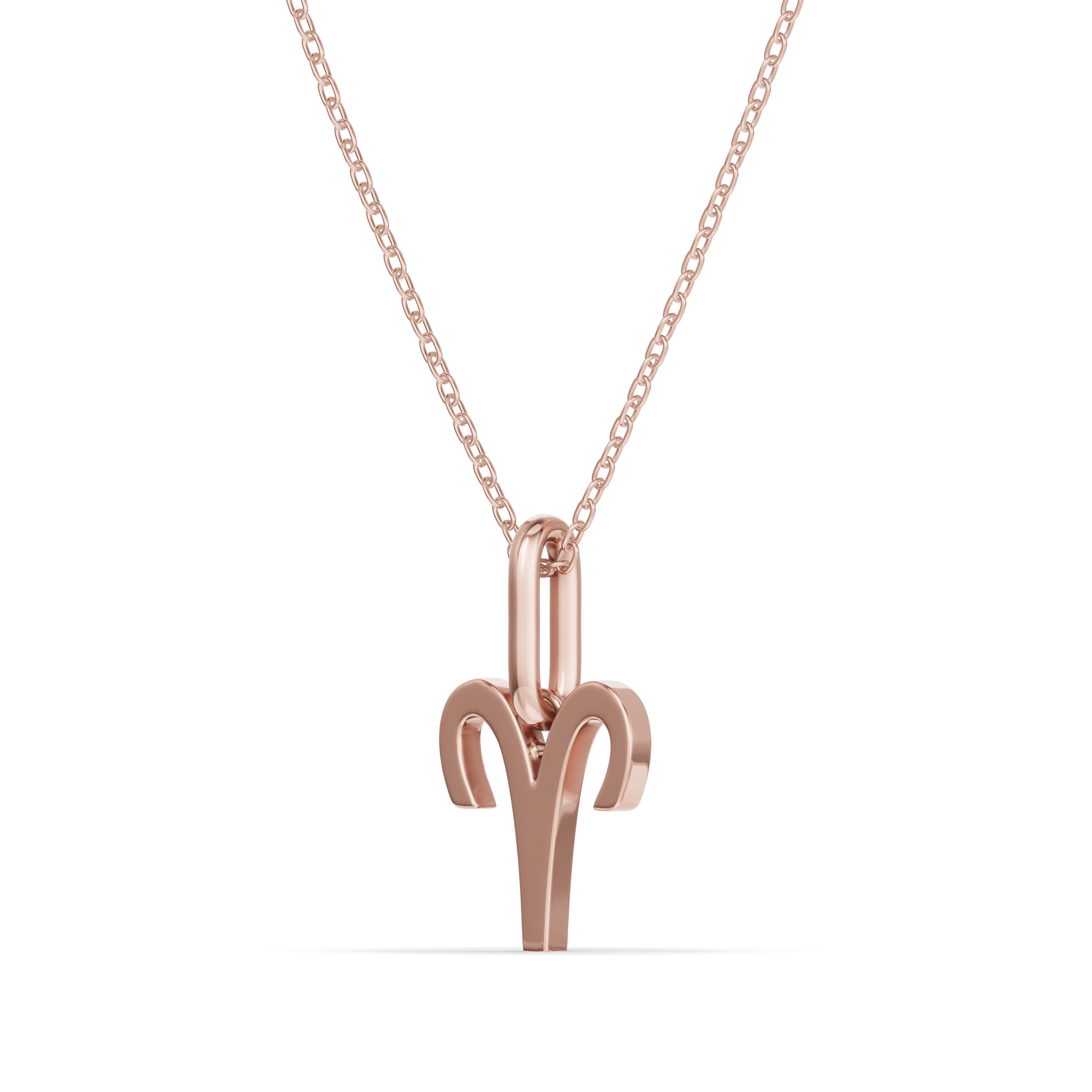 18K Rose Gold Aries Glyph Pendant