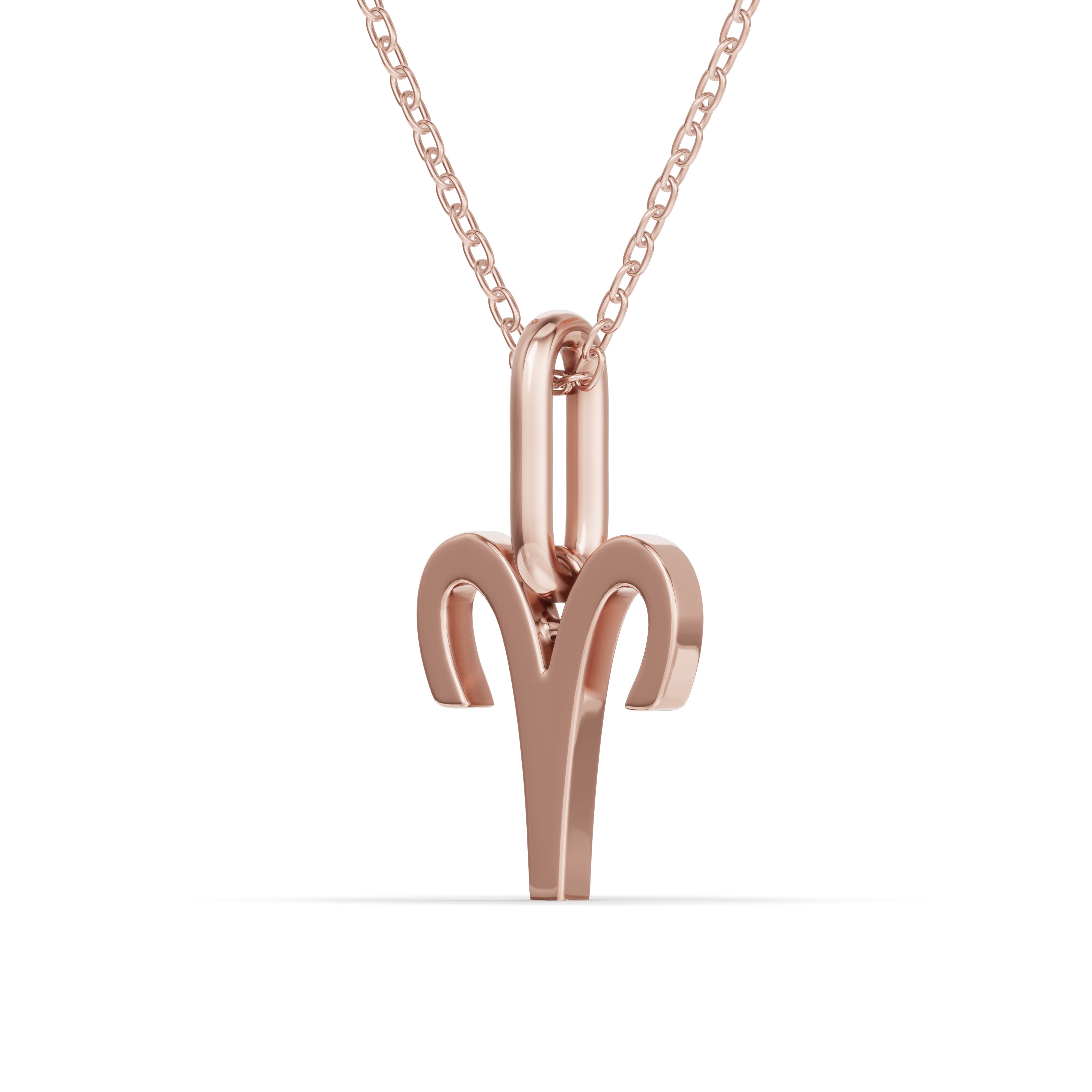 18K Rose Gold Aries Glyph Pendant