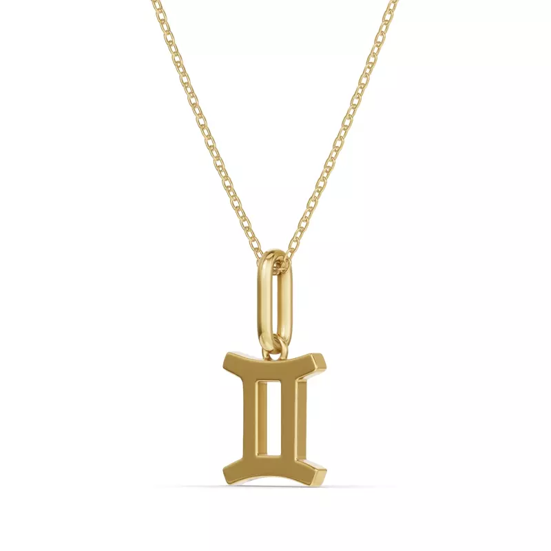 18K Yellow Gold Gemini Zodiac Glyph Necklace