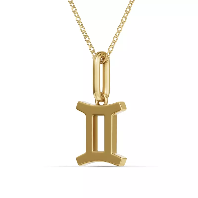 18K Yellow Gold Gemini Zodiac Glyph Necklace