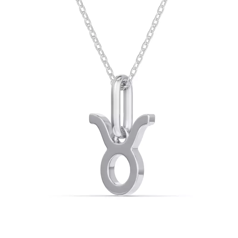 Platinum Taurus Zodiac Glyph Pendant