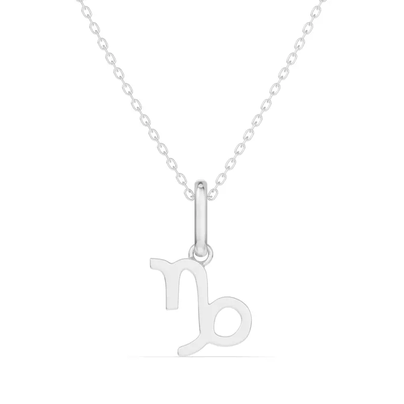 Platinum Capricorn Glyph Pendant