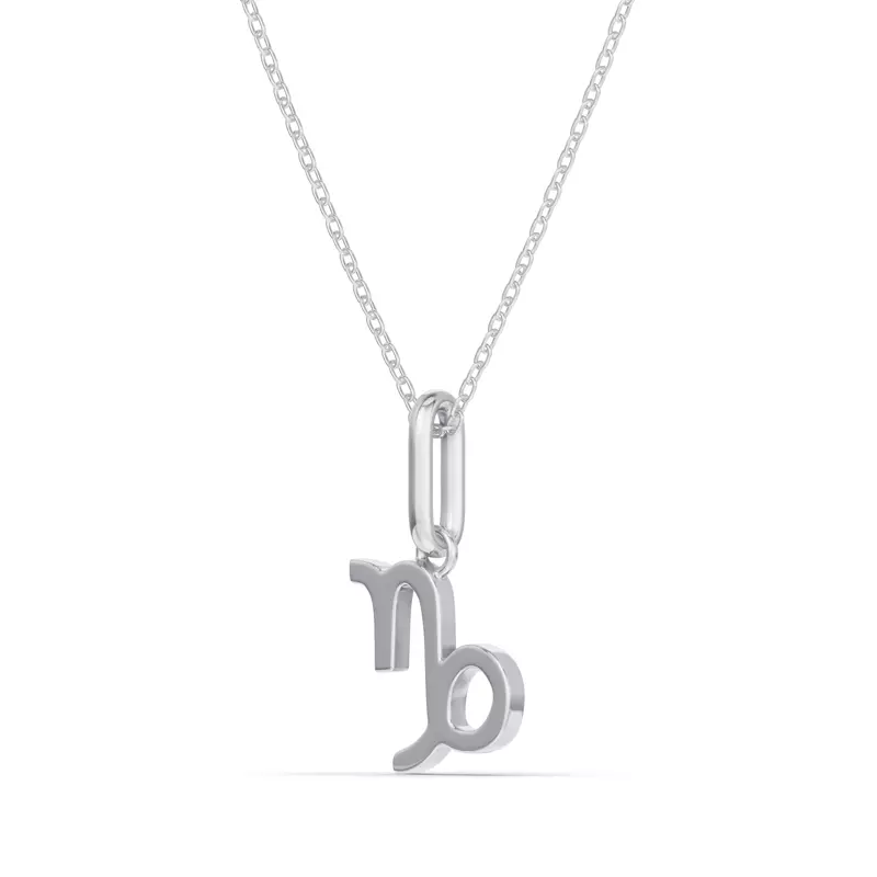Platinum Capricorn Glyph Pendant