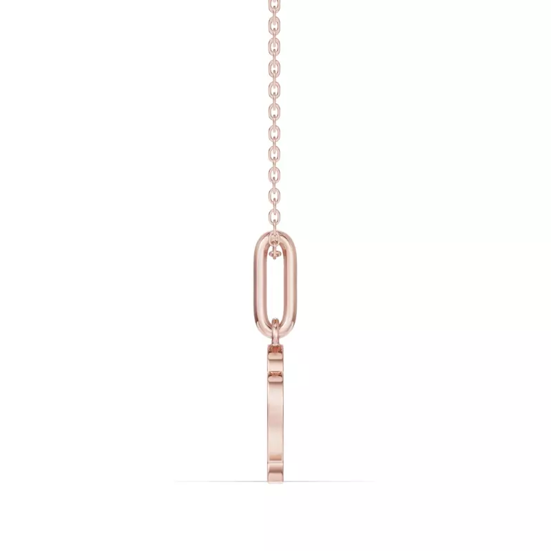 14K Rose Gold Virgo Zodiac Glyph Necklace